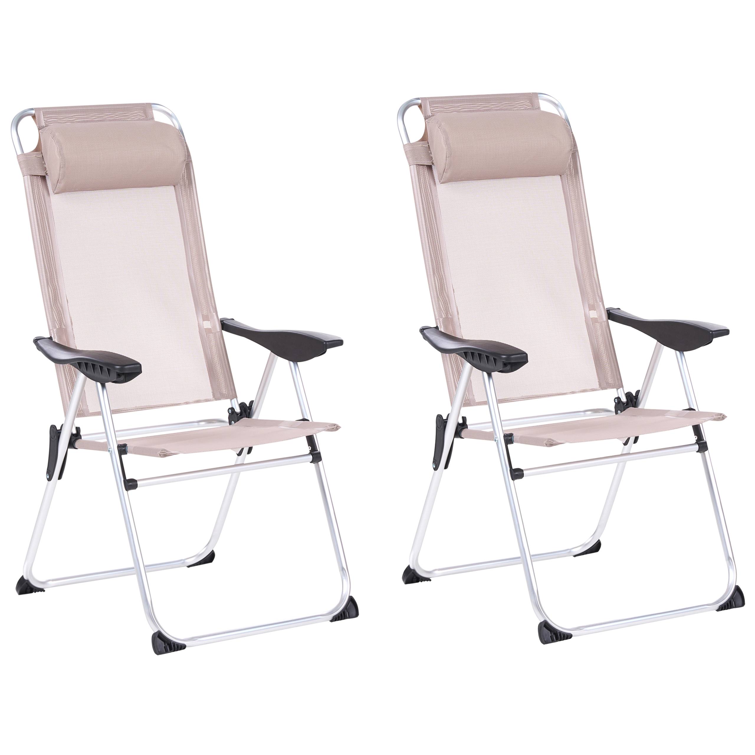 Beliani - Chaise de jardin Aluminium Beige ASINE - 52x59x108- Beliani