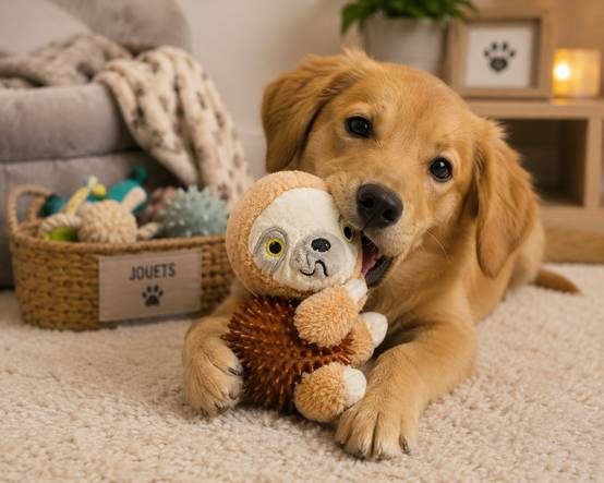 Jouet peluche balle sonore Paresseux pour chien - Image 2