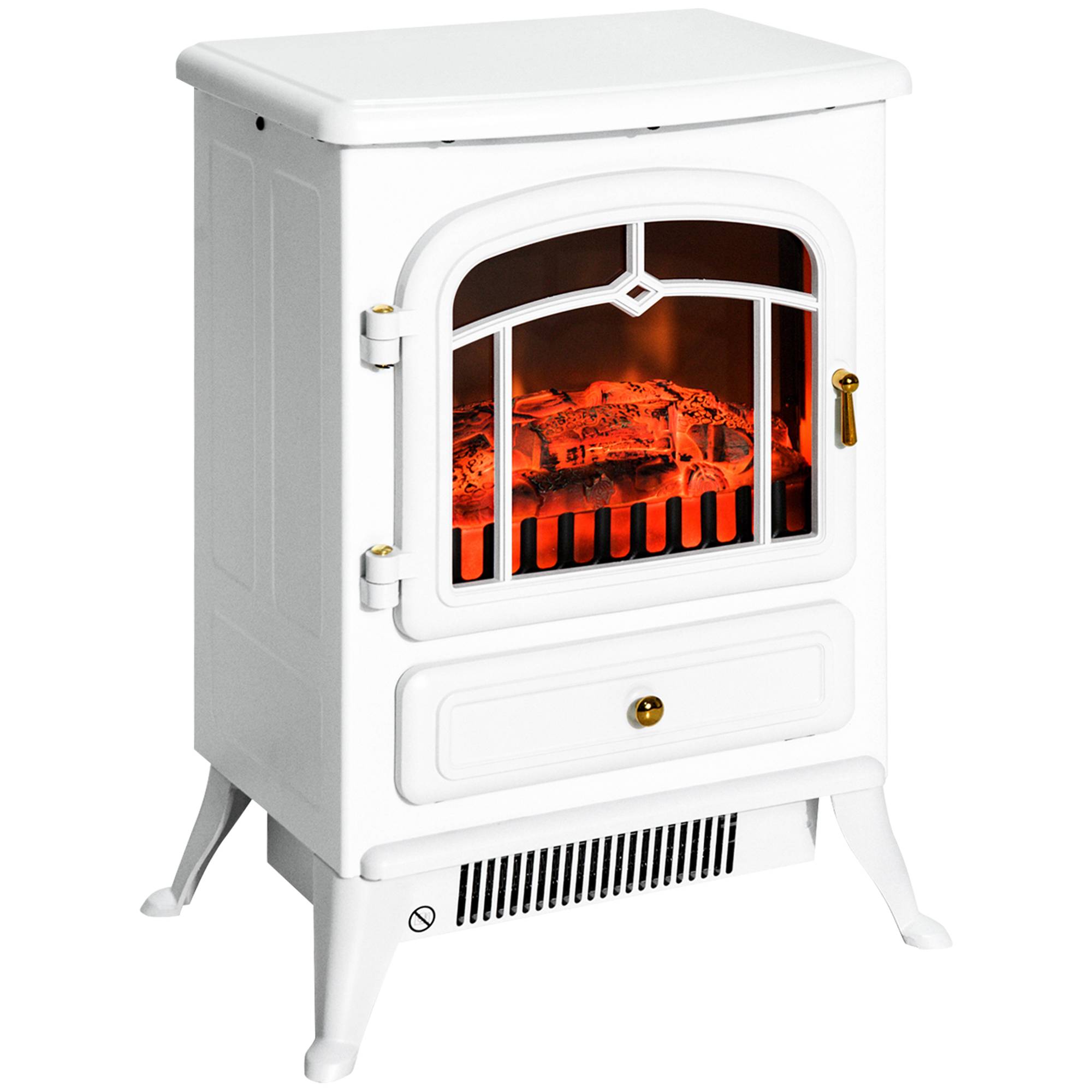 ComfortXL - Cheminée électrique décorative 1850W avec effet flamme pour salon Blanc – ComfortXL Outdoor Living - Image 2