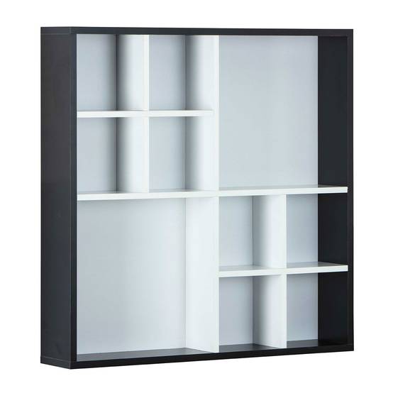 Étagère Murale 10 Compartiments "Bukan" 70cm Noir & Blanc - Image 1