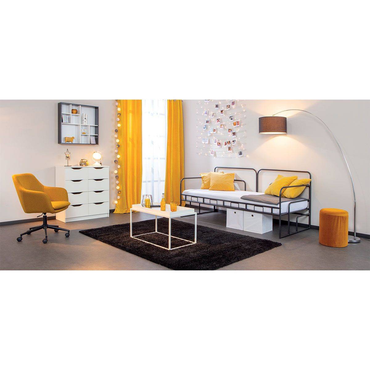 Étagère Murale 10 Compartiments "Bukan" 70cm Noir & Blanc - Image 6