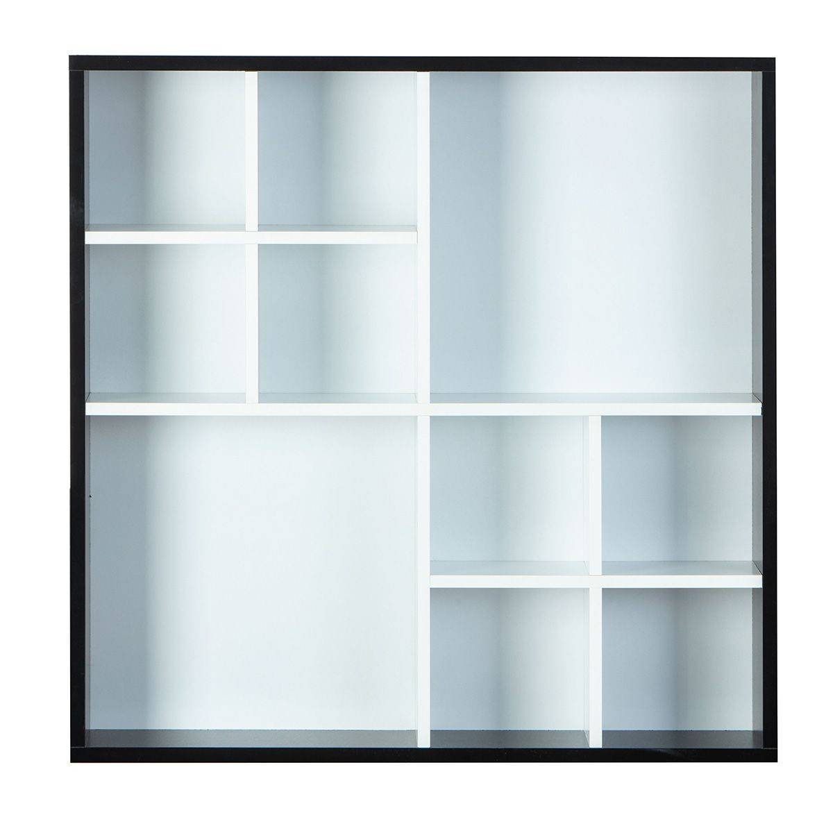 Étagère Murale 10 Compartiments "Bukan" 70cm Noir & Blanc - Image 2