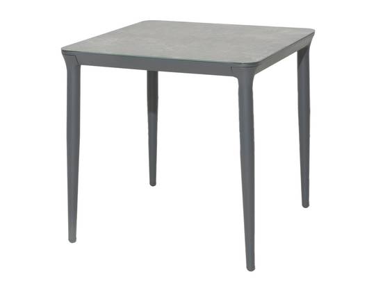 Table carrée en aluminium avec plateau verre céramique Alexander Rose - Image 1