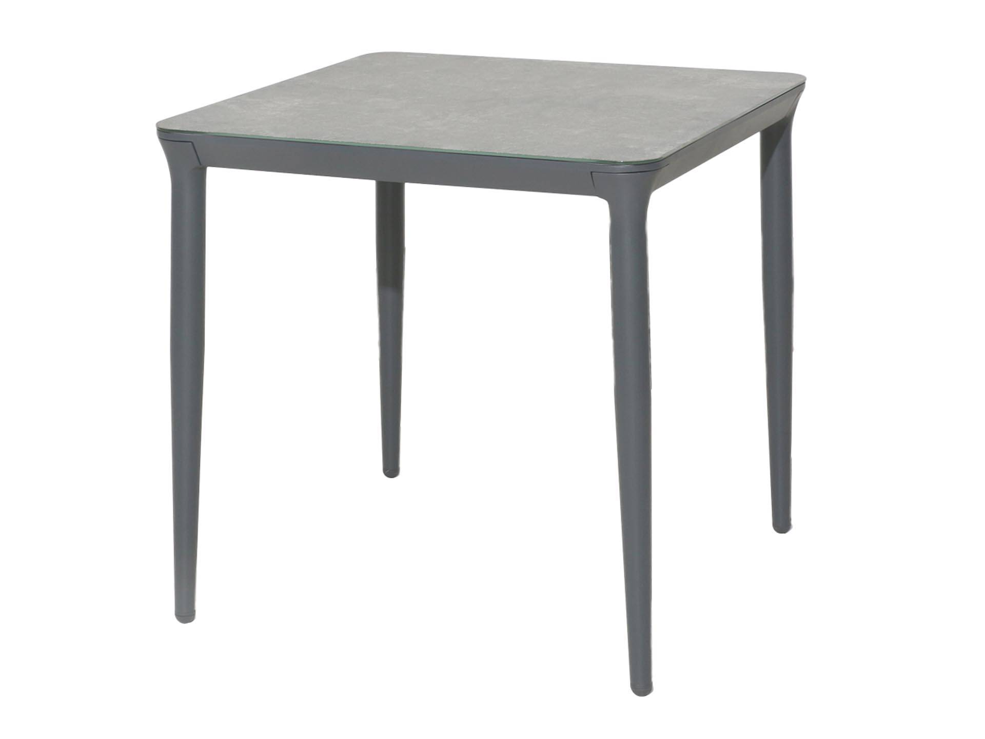 Table carrée en aluminium avec plateau verre céramique Alexander Rose - Image 1