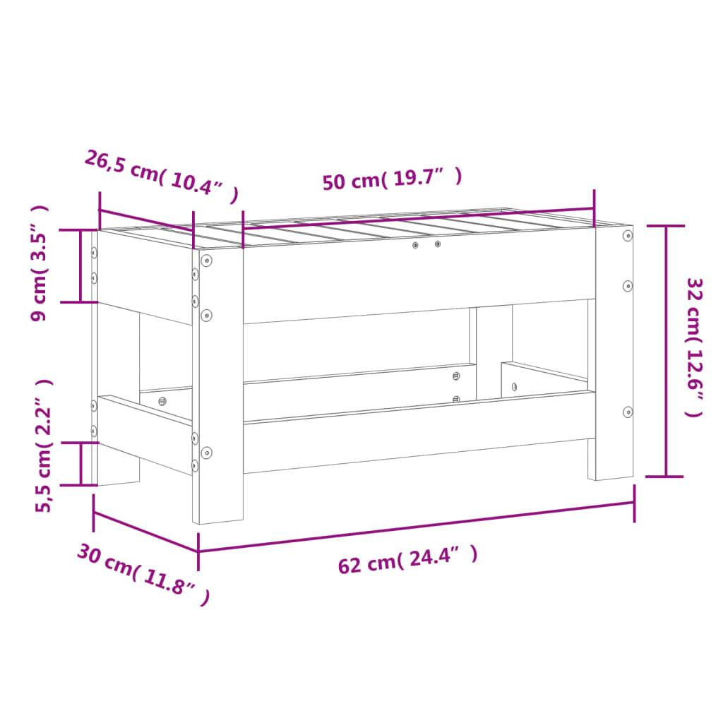 Vidaxl - Repose-pied de jardin 62x30x32 cm bois de pin massif vidaXL 844893 - Image 3