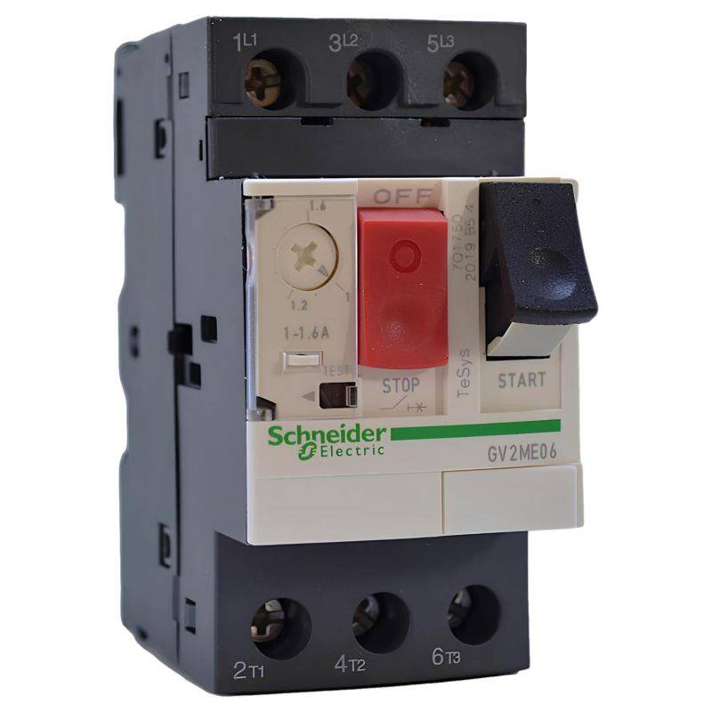 Schneider Electric - TeSys - Disjoncteur moteur magnéto-thermique GV2ME06 - 3P - commande par bouton poussoir - réglage th. 1 à 1.6A - Image 2