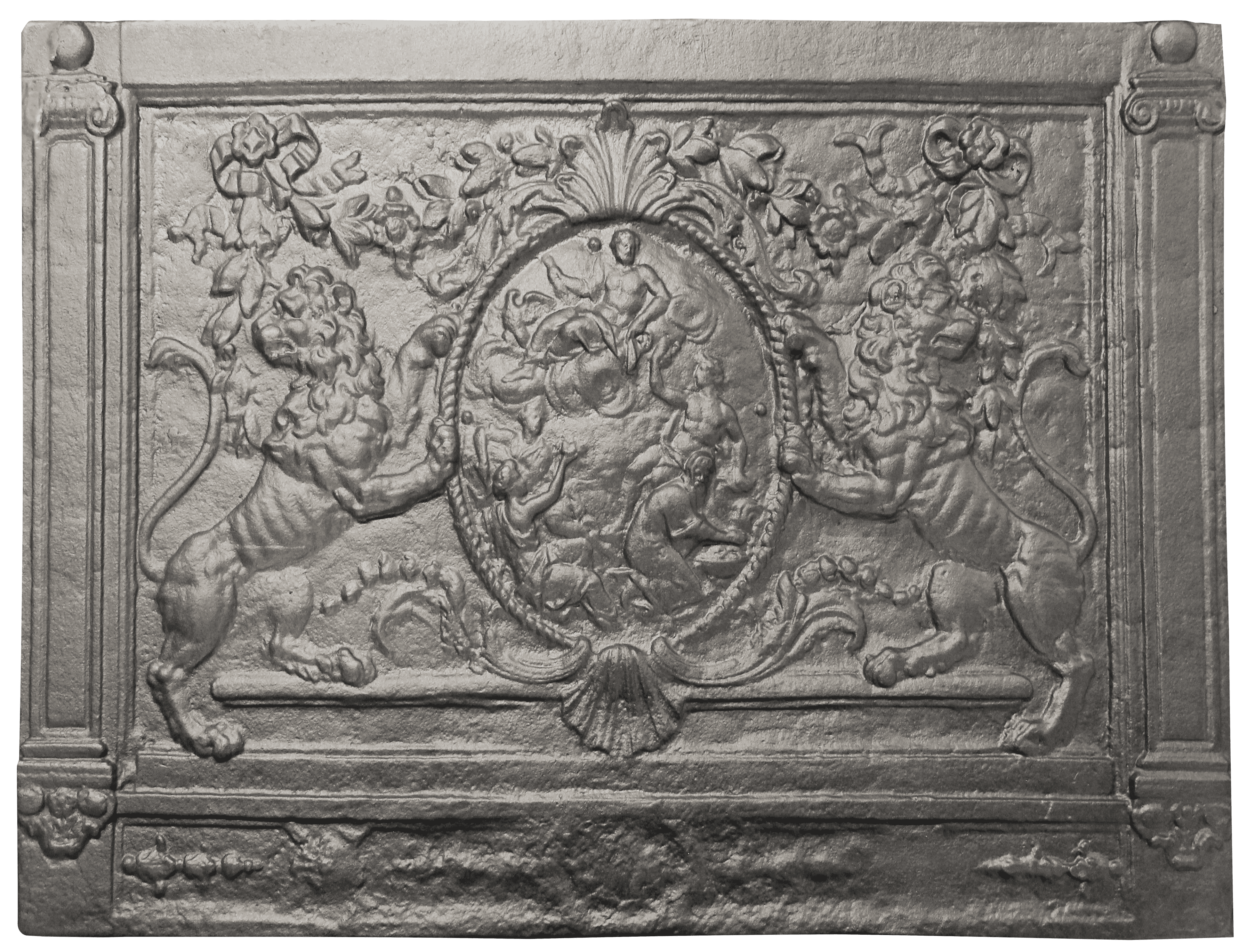 Plaque de cheminée  scène mythologique Dommartin grise H. 89 cm X L. 125 cm - Image 1