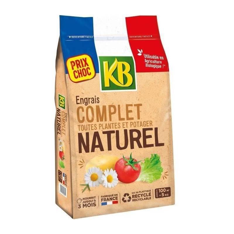 Engrais Complet Universel Kb Kbcomp5 - 5kg - Nourrit Jusqu'a 3 Mois - Jusqu'a 100m² Fertilisés - Image 2