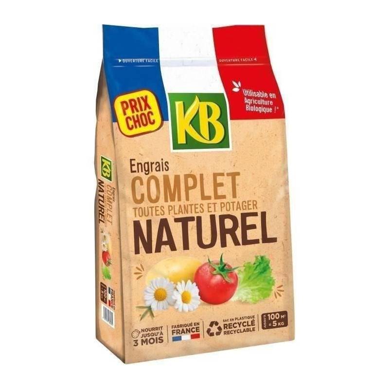 Engrais Complet Universel Kb Kbcomp5 - 5kg - Nourrit Jusqu'a 3 Mois - Jusqu'a 100m² Fertilisés - Image 1