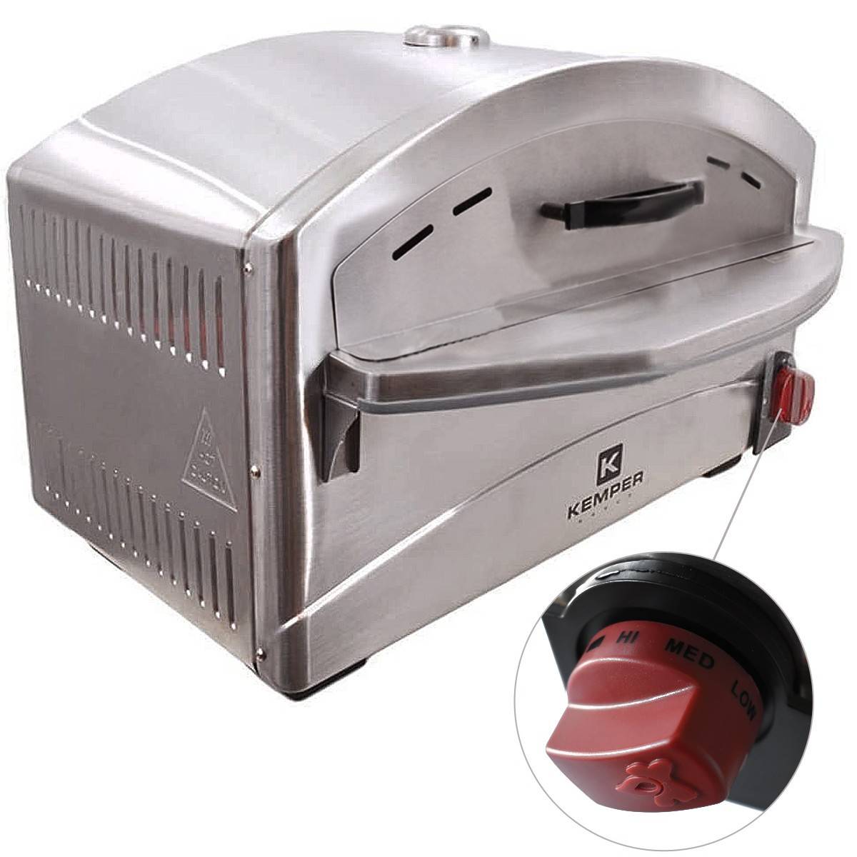 Four à pizza à gaz 4800W Cuisson pierre réfractaire 250 à 400°C Spatule Incluse KEMPER - Image 5