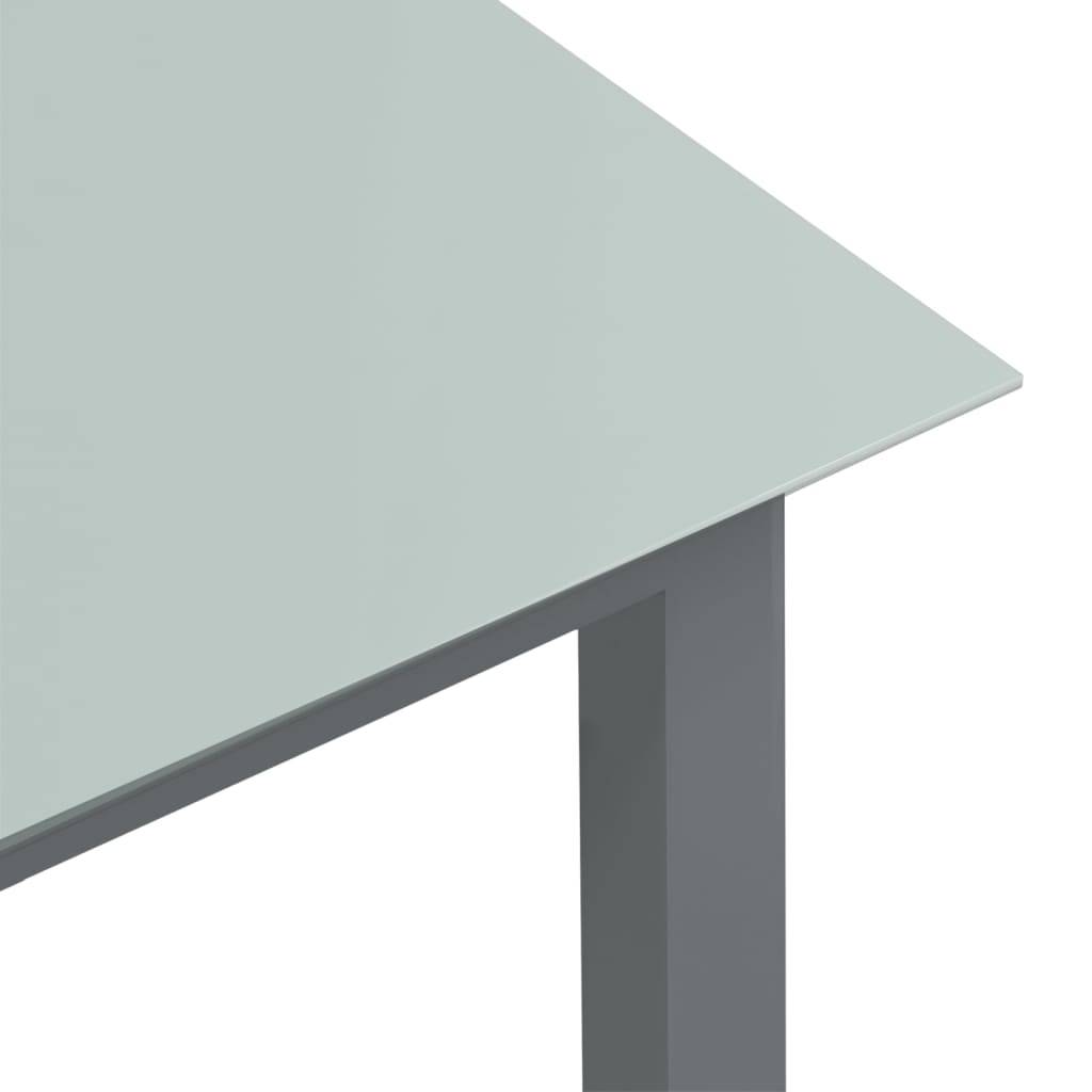 ComfortXL - Table de Jardin Carrée Gris Clair 80x80 cm, Structure en Aluminium et Plateau en Verre – ComfortXL Outdoor Living - Image 4