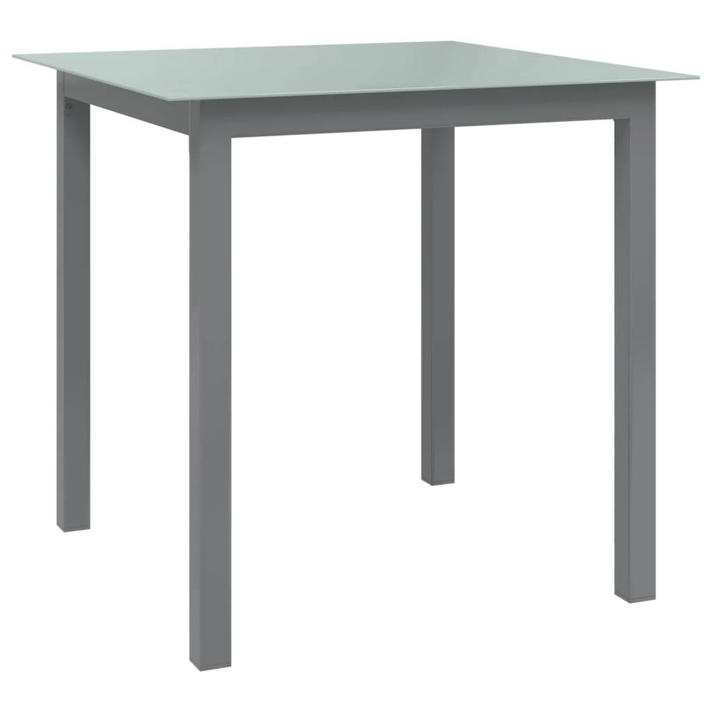 ComfortXL - Table de Jardin Carrée Gris Clair 80x80 cm, Structure en Aluminium et Plateau en Verre – ComfortXL Outdoor Living - Image 1