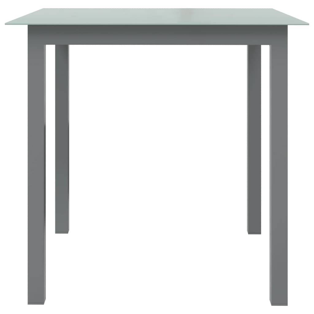 ComfortXL - Table de Jardin Carrée Gris Clair 80x80 cm, Structure en Aluminium et Plateau en Verre – ComfortXL Outdoor Living - Image 2