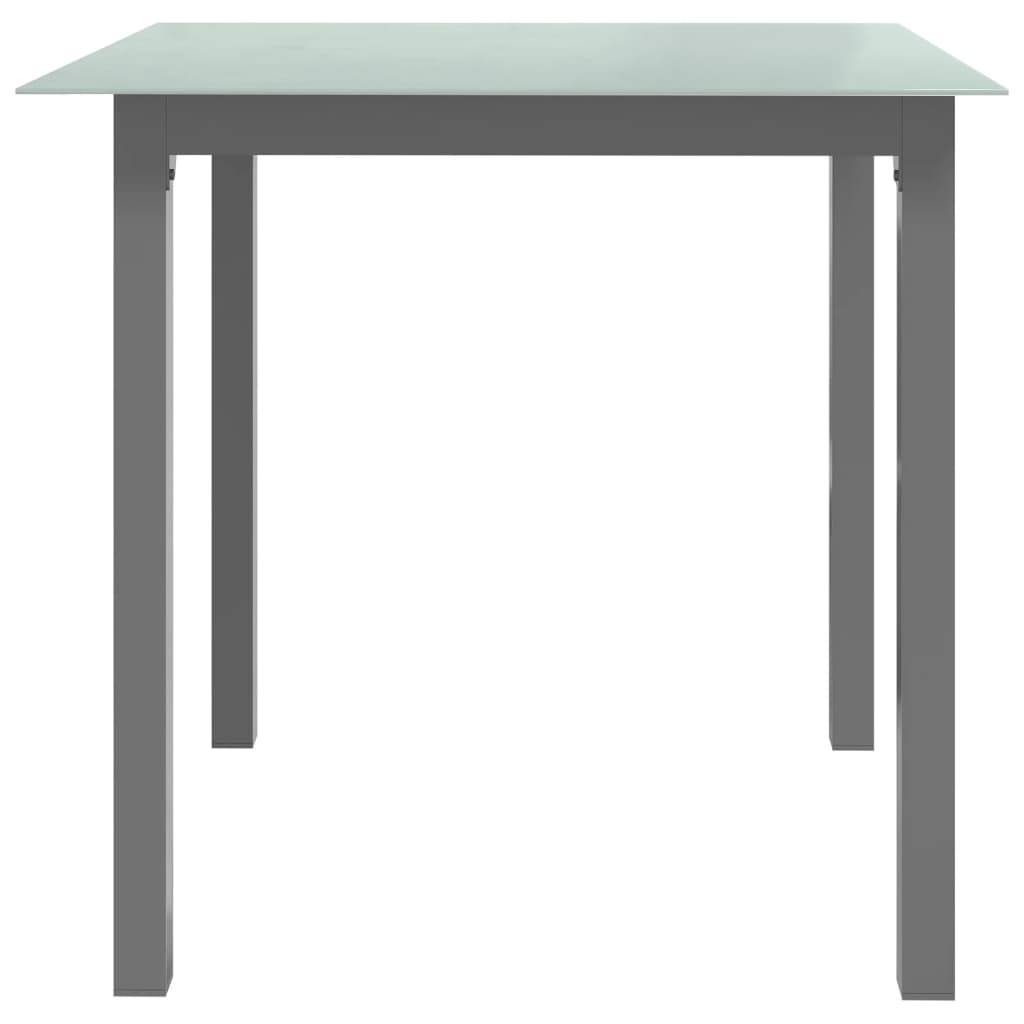 ComfortXL - Table de Jardin Carrée Gris Clair 80x80 cm, Structure en Aluminium et Plateau en Verre – ComfortXL Outdoor Living - Image 3