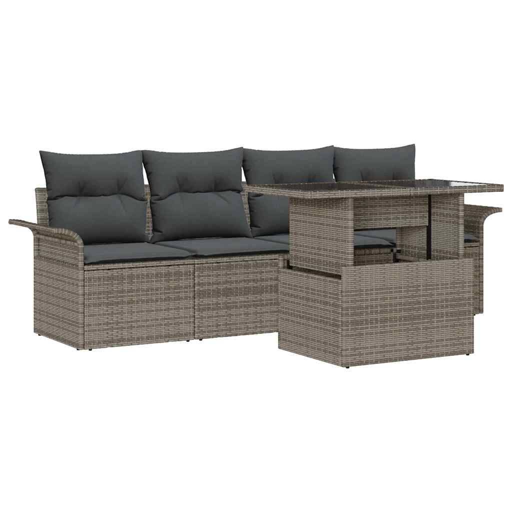ComfortXL - Salon de jardin 4 places en poly rotin avec table basse en verre Gris – ComfortXL Outdoor Living - Image 2