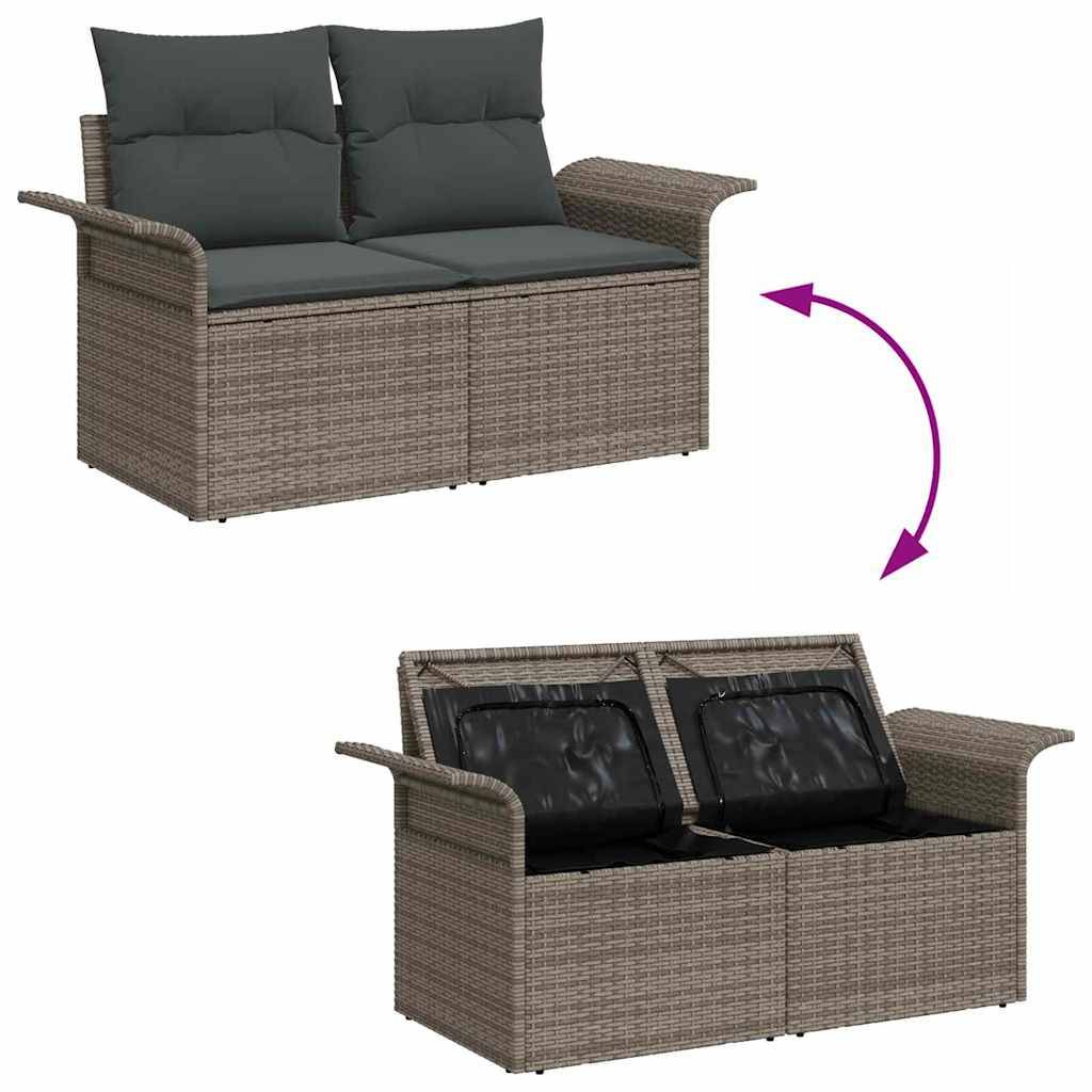 ComfortXL - Salon de jardin 4 places en poly rotin avec table basse en verre Gris – ComfortXL Outdoor Living - Image 8