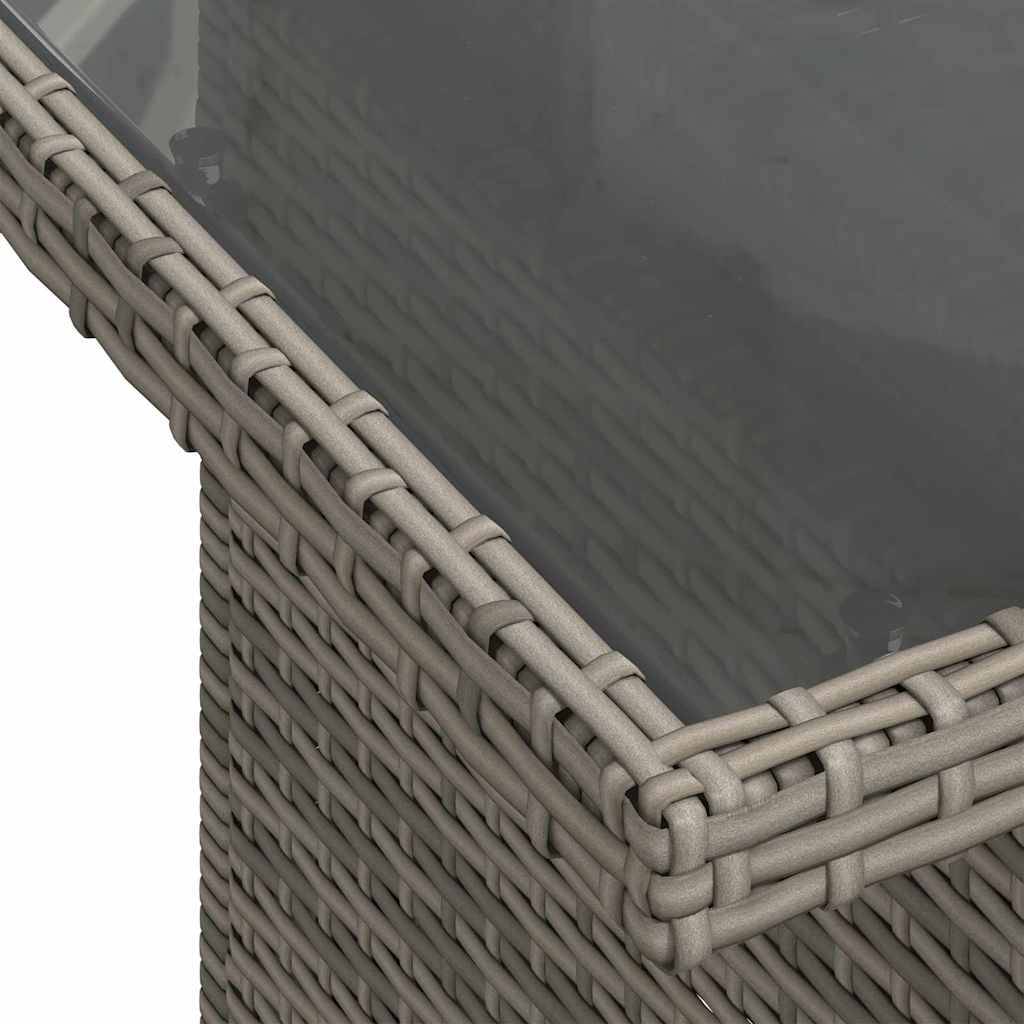ComfortXL - Salon de jardin 4 places en poly rotin avec table basse en verre Gris – ComfortXL Outdoor Living - Image 9