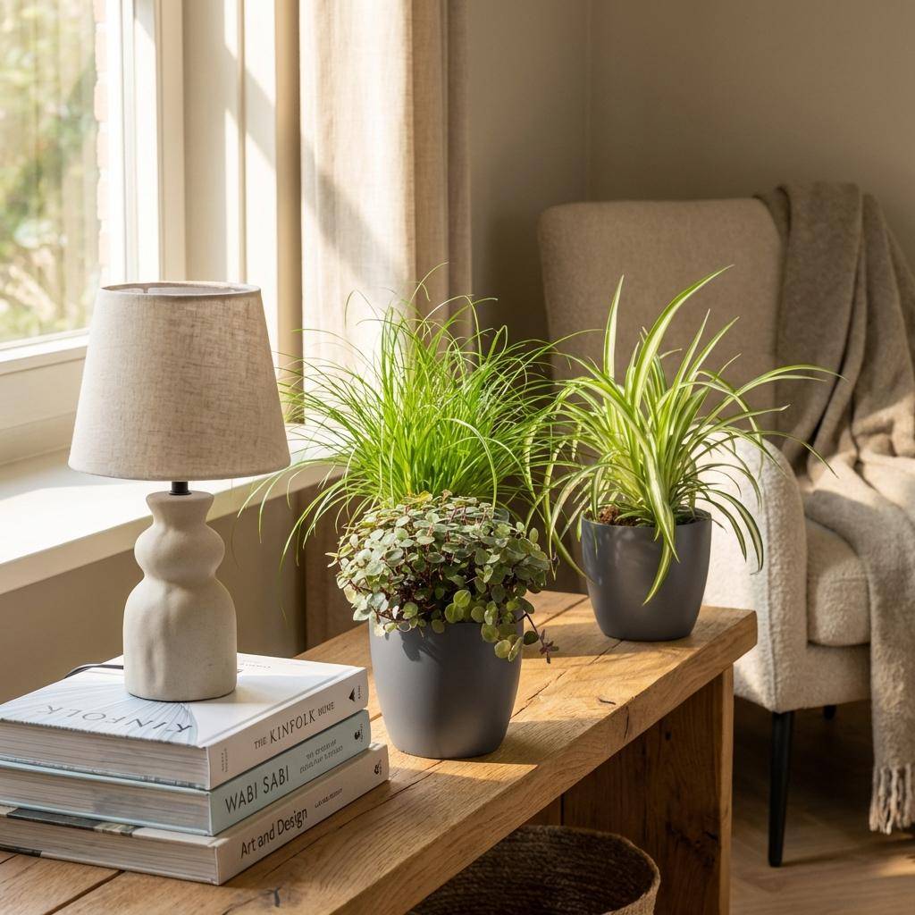 Cyperus - Calissia - Chlorophytum - Pet-friendly - Pot de 12cm - Hauteur 20cm - Gris - Plantes d'intérieur - Image 4
