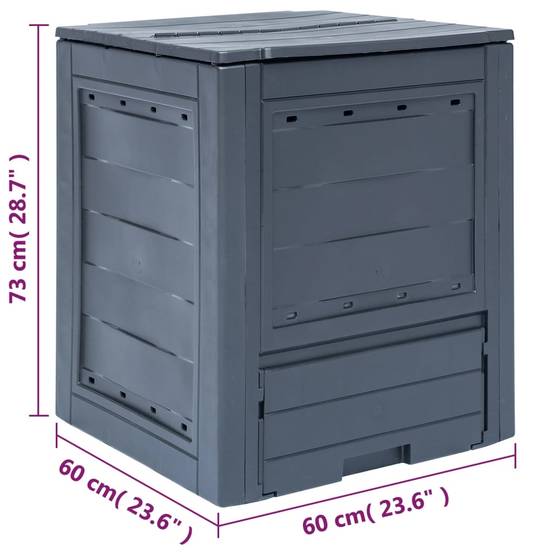 Bac à compost plastique gris 60 x 60 x 73 cm - PANGIVO - Image 7
