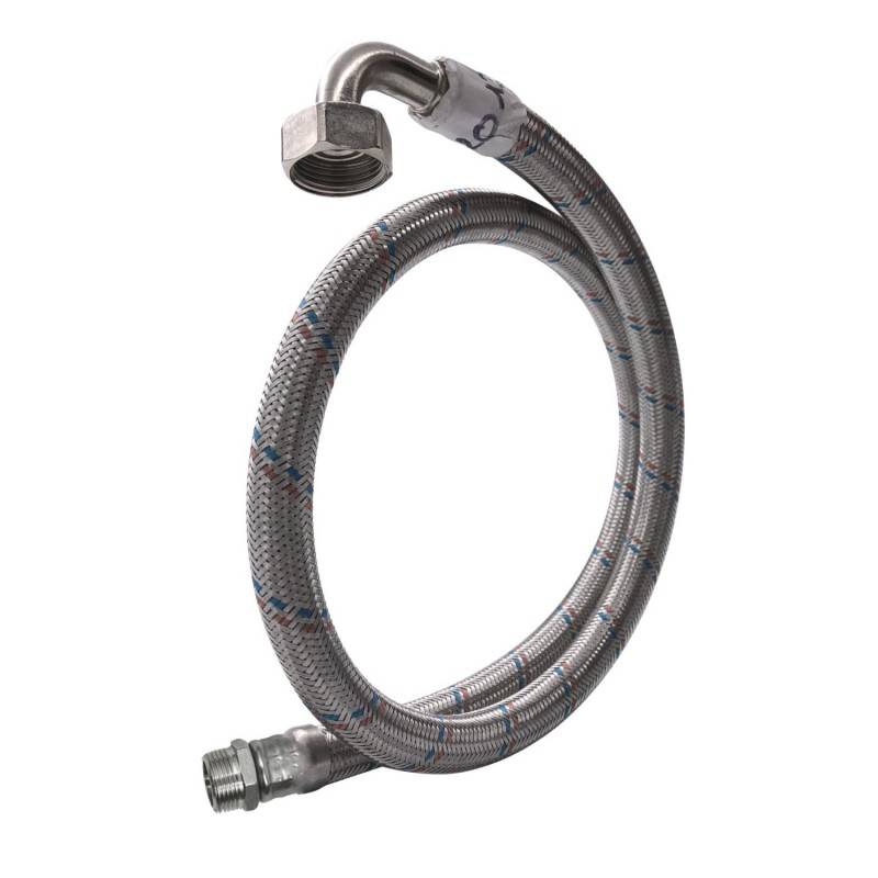 Flexible coudé Ø24mm raccordement Mâle droit 1'' - Femelle coudé 1'' Longueur 100cm - Image 1