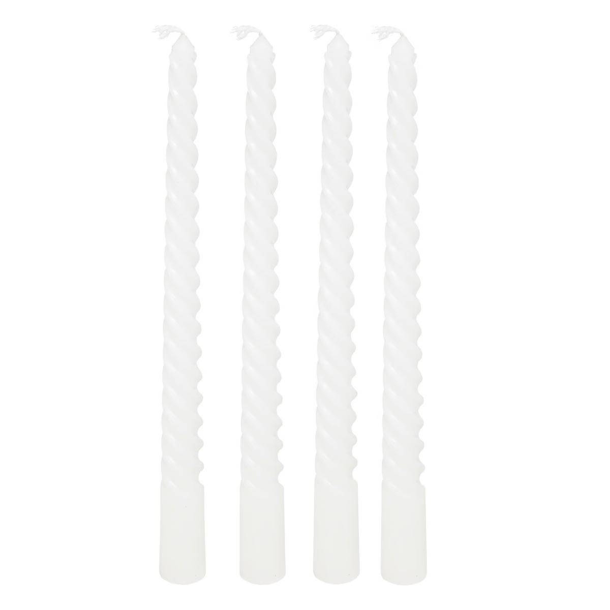 Lot de 4 Bougies Bâton "Hugo" 180g Blanc - Image 1