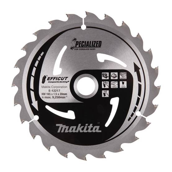 Lames "EFFICUT" Composite decking MAKITA - taille Ø 165 mm x 15 Dents - MAKITA ACCESSOIRES - Image 1