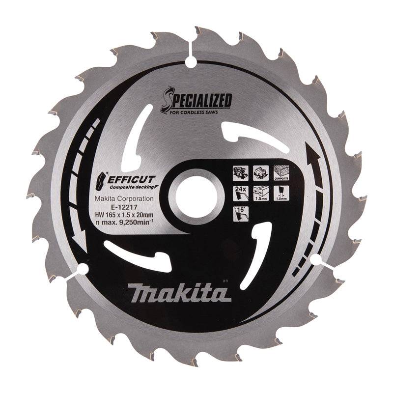Lames "EFFICUT" Composite decking MAKITA - taille Ø 165 mm x 15 Dents - MAKITA ACCESSOIRES