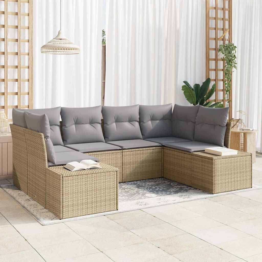 ComfortXL - Salon de Jardin Bas Modulable Polyrotin 6 Places Confortable avec Coussins pour Terrasse Beige – ComfortXL Outdoor Living