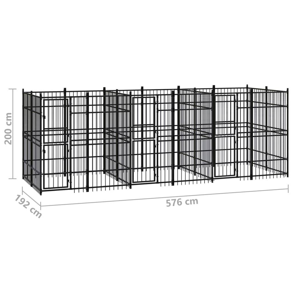 Vidaxl - Chenil d'extérieur pour chiens Acier 11,06 m² vidaXL 3098011 - Image 8