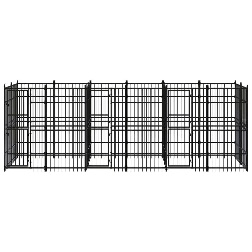 Vidaxl - Chenil d'extérieur pour chiens Acier 11,06 m² vidaXL 3098011 - Image 2