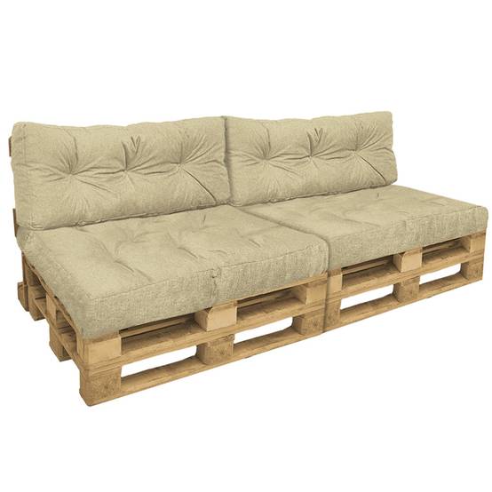 Vounot - Lot de 4 Coussins pour palettes en bois beige - Image 1