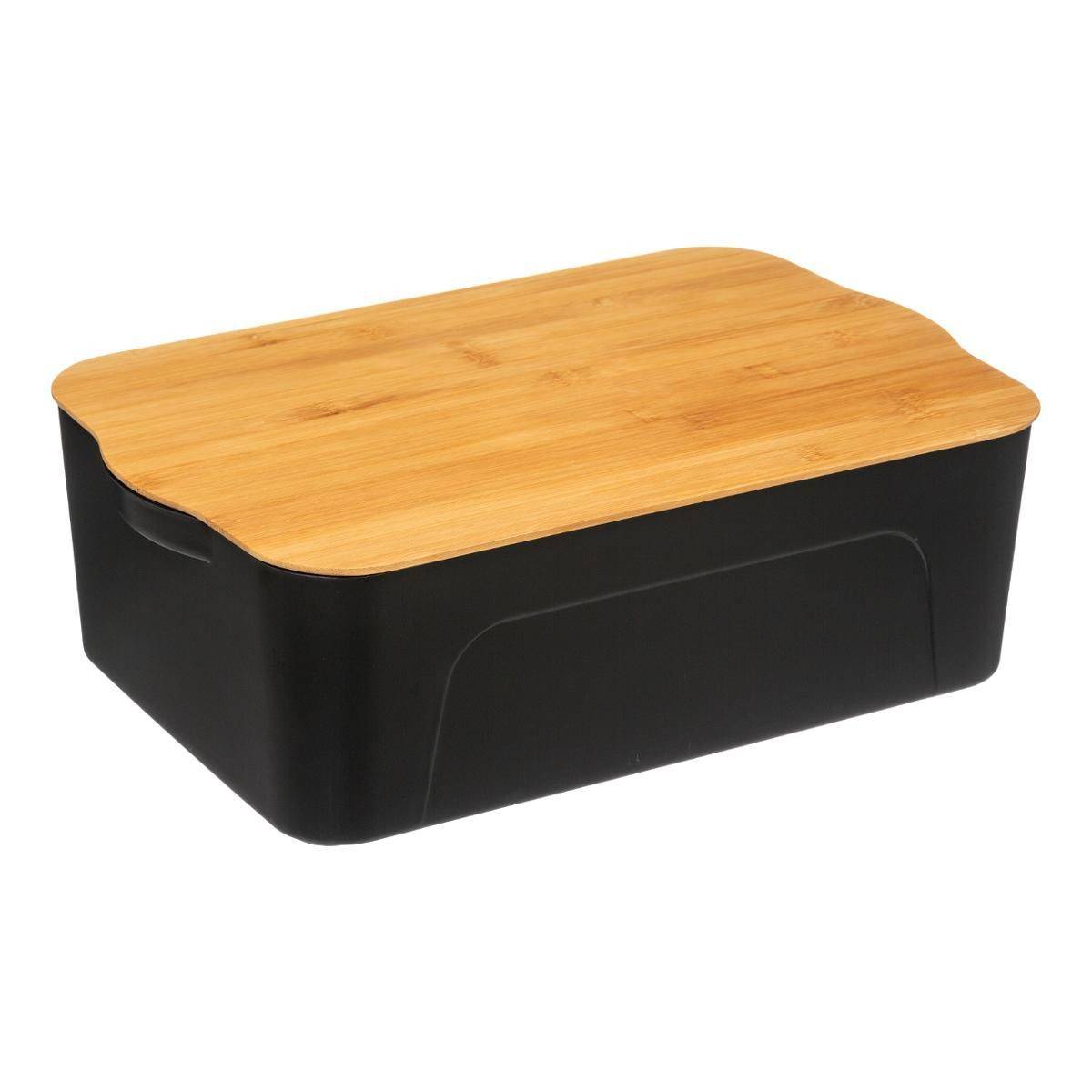 Boîte de Rangement "Marco" 13L Noir & Naturel - Image 1