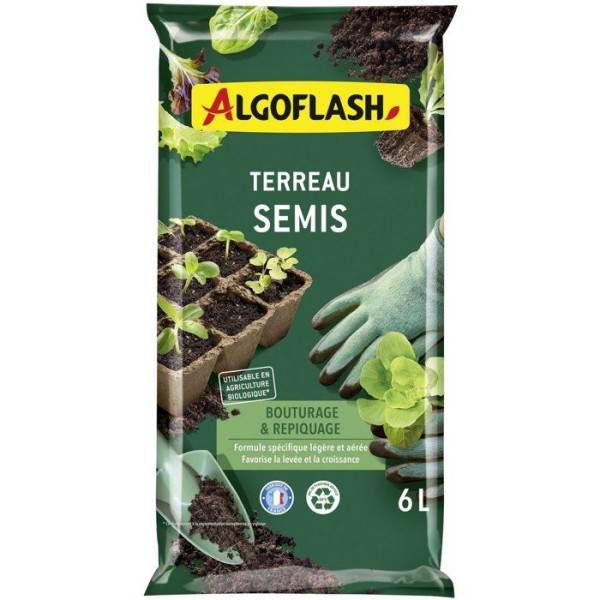 Algoflash - Terreau - ALGOFLASH - Semis bouturage repiquage - 6 L - Image 1