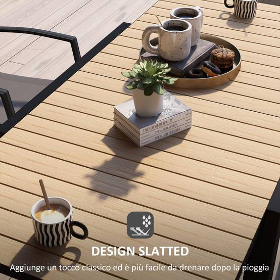 Table de Jardin Extensible Aluminium Repas Plein Air Rallonge 162cm Jaune - ComfortXL Outdoor Living - Image 8