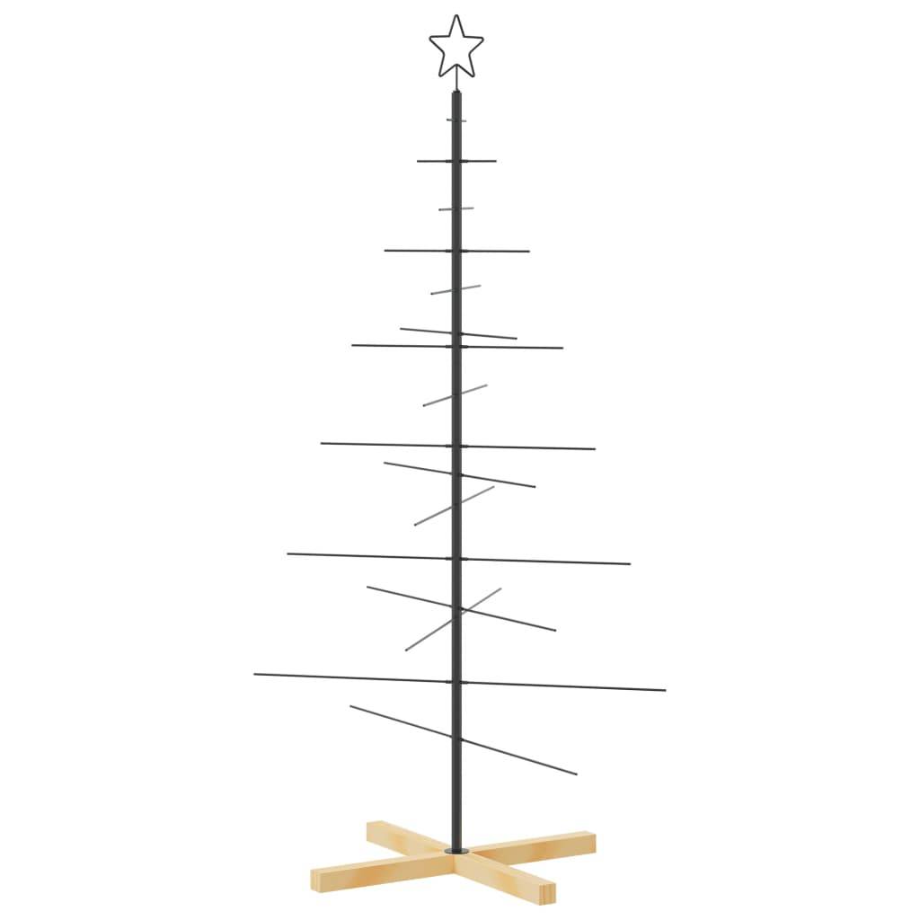 Maison Chic - Sapin de Noël | Arbre de Noël en métal avec base en bois noir 150 cm Maison Chic - Image 5