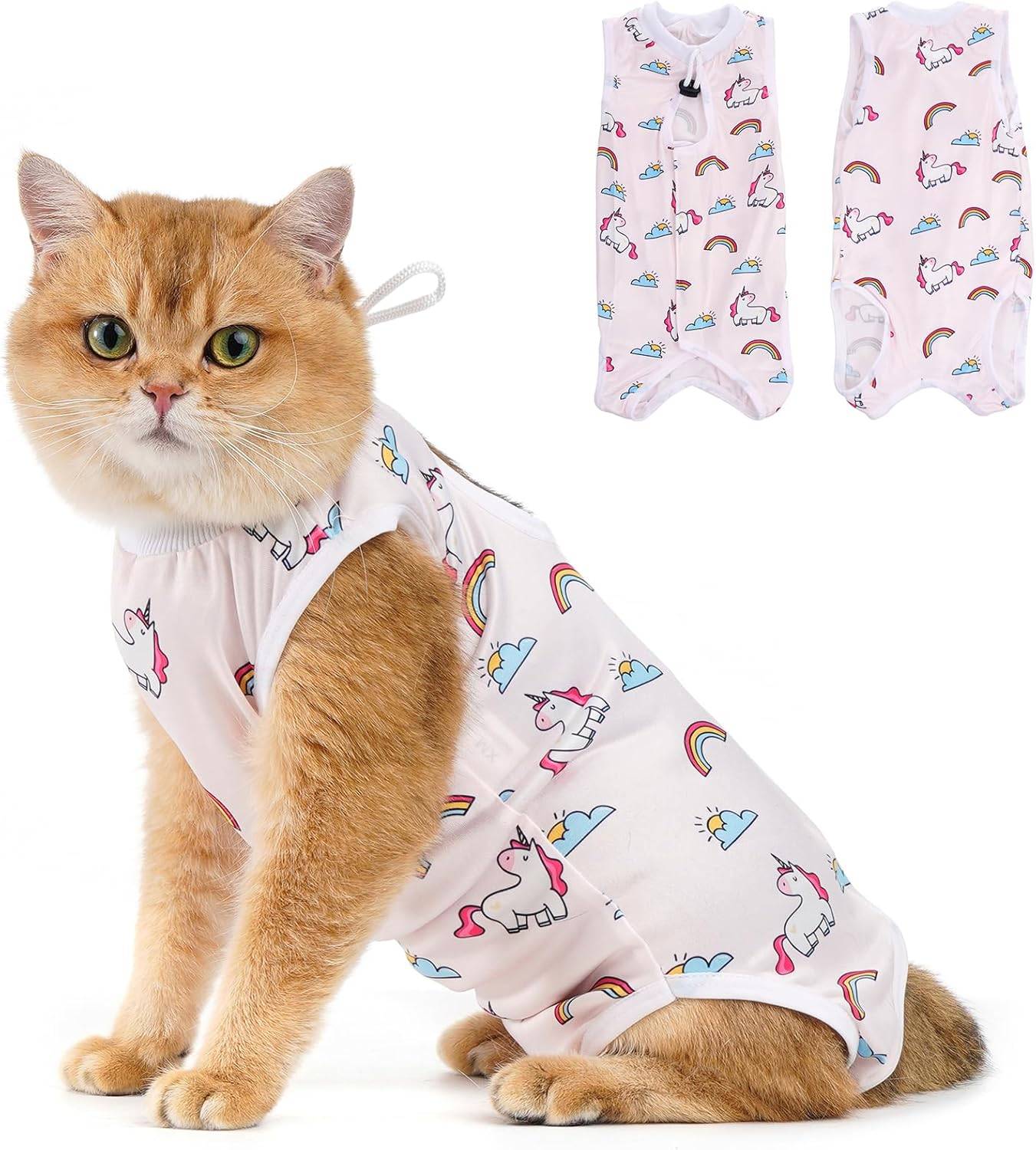 Combinaison de Récupération pour Chat Anti Léchage Licorne S