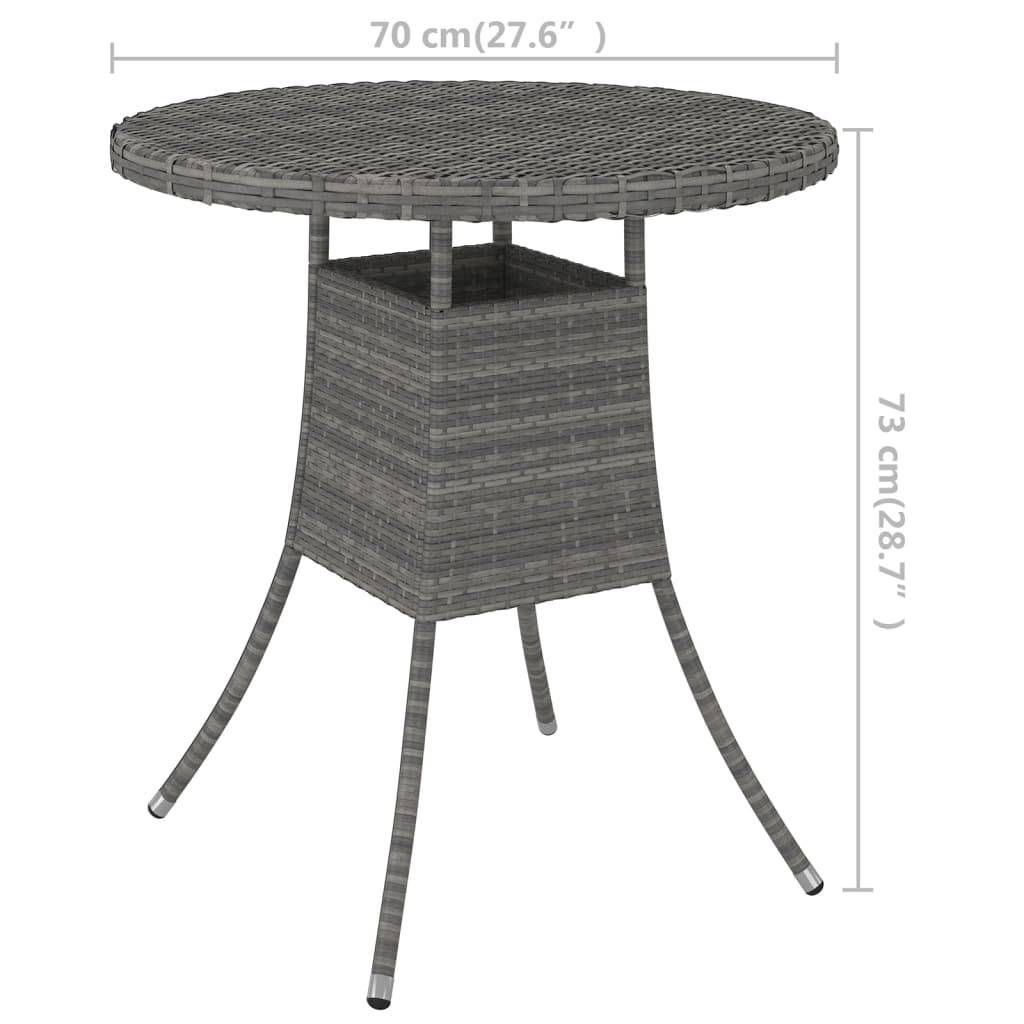 PANGIVO - Table de jardin résine tressée grise 70 x 73 cm - PANGIVO - Image 5