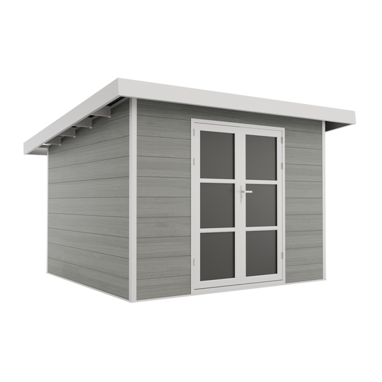 Abri de Jardin Composite ALMA - 9m2 Gris clair - Cabane de Jardin - Image 3