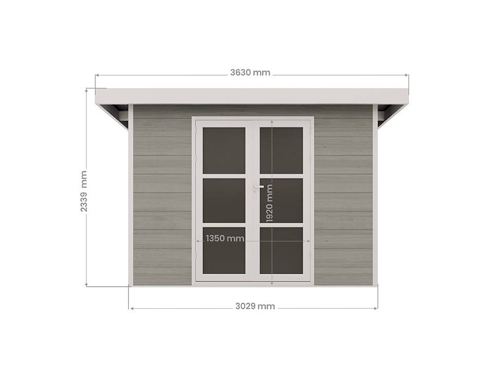 Abri de Jardin Composite ALMA - 9m2 Gris clair - Cabane de Jardin - Image 6