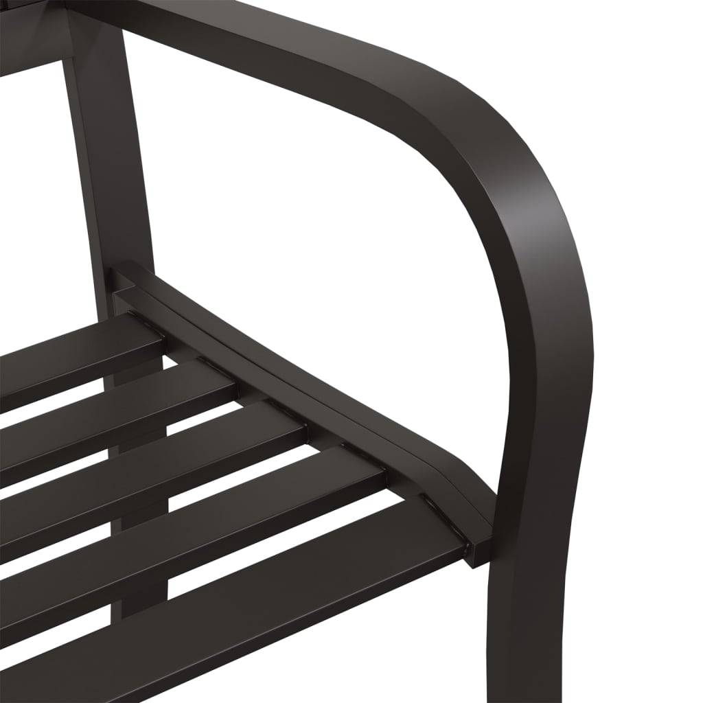 Helloshop26 - Banc de jardin meuble de patio d'extérieur terrasse double de jardin 246 cm noir acier - Image 5