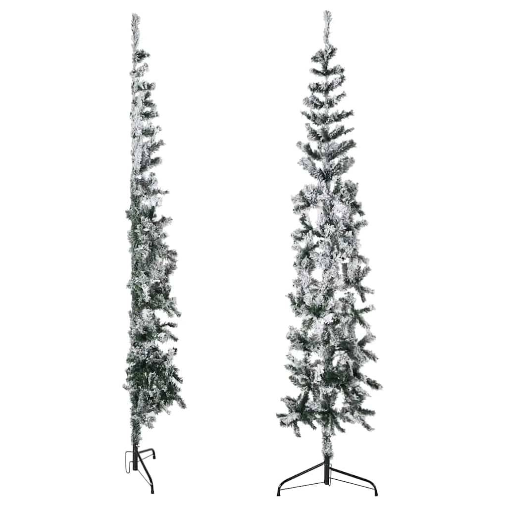 ComfortXL - Demi-sapin de Noël mural floqué PVC effet enneigé Vert 210 cm – ComfortXL Outdoor Living - Image 4
