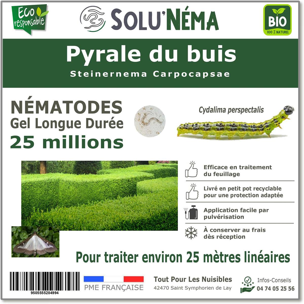 Solunéma - Pyrale du Buis - Traitement à base de nématodes Steinernema Carpocapsae (SC) - 25 millions - pour environ 25 mètres linéaires - Image 1