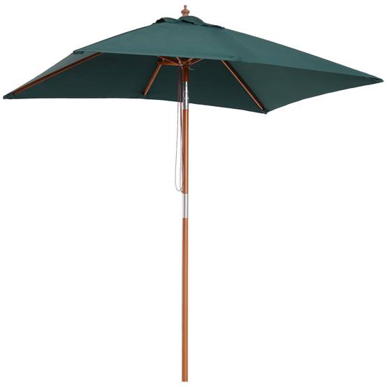 Parasol de jardin extérieur Parasol rectangulaire inclinable - 200x150x235cm Bois Vert fr259 - Image 2