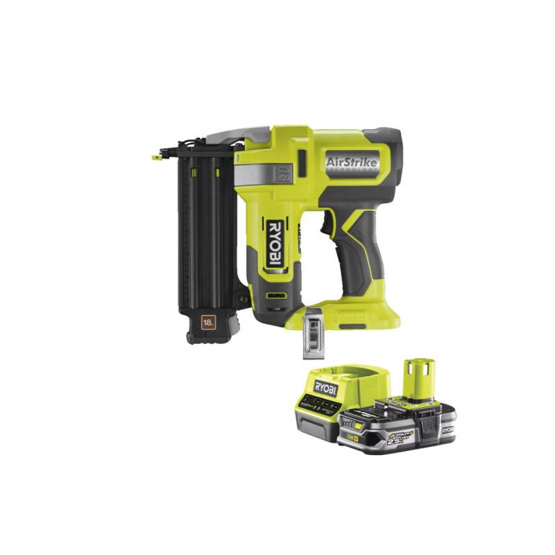 Ryobi - Pack RYOBI Cloueur d'assemblage air comprimé 18V One+ R18GN18-0 - 1 Batterie 2.5Ah - 1 Chargeur rapide RC18120-125 - Image 1