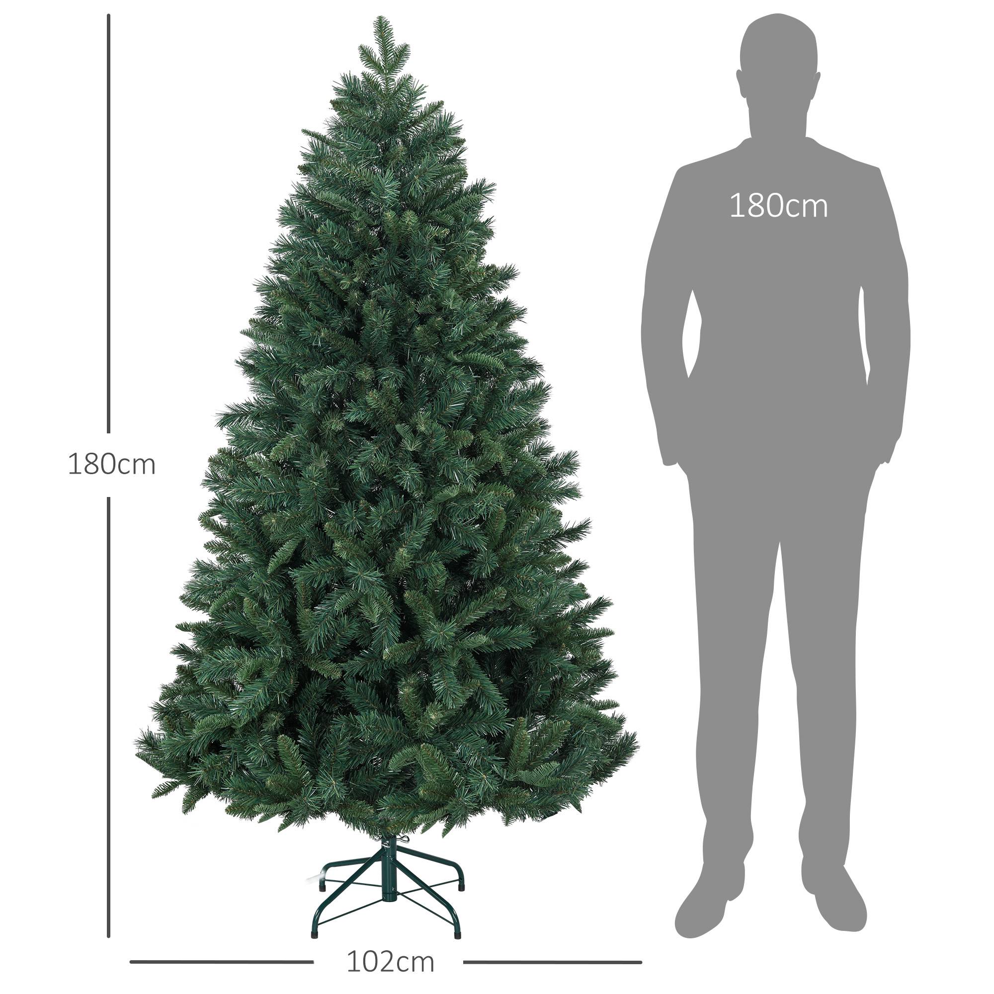 Sans Marque - Sapin Noël Artificiel 180 cm support acier pliable 1061 branches vert - Image 5
