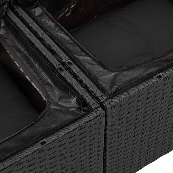 Vidaxl - Ensemble de canapé de jardin avec coussin 6 pcs Noir Polyrotin vidaXL 3356738 - Image 10