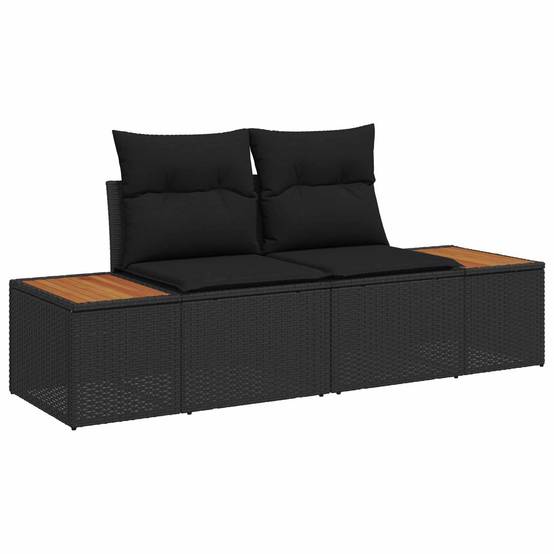 Vidaxl - Ensemble de canapé de jardin avec coussin 6 pcs Noir Polyrotin vidaXL 3356738 - Image 5