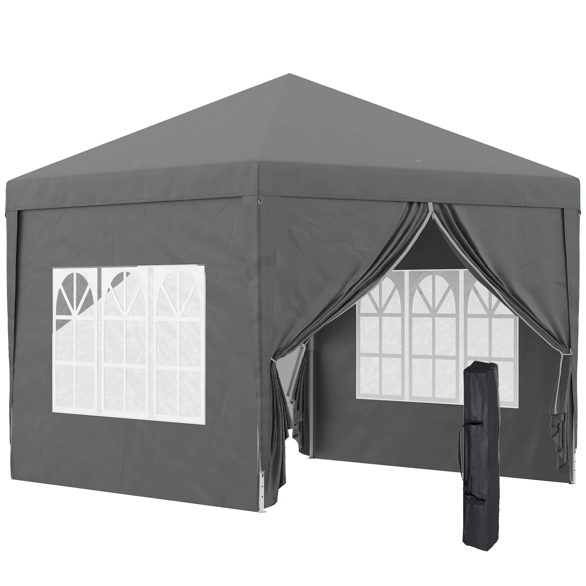 Barnum Tonnelle Pliante Acier Jardin Réception Protection UV Fenêtres 3x3m Gris - ComfortXL Outdoor Living - Image 1