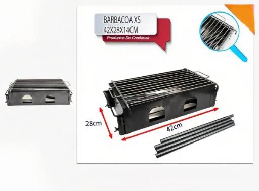 Barbecue compact portable 42x28x42cm charbon, pique-nique camping jardin - Image 1