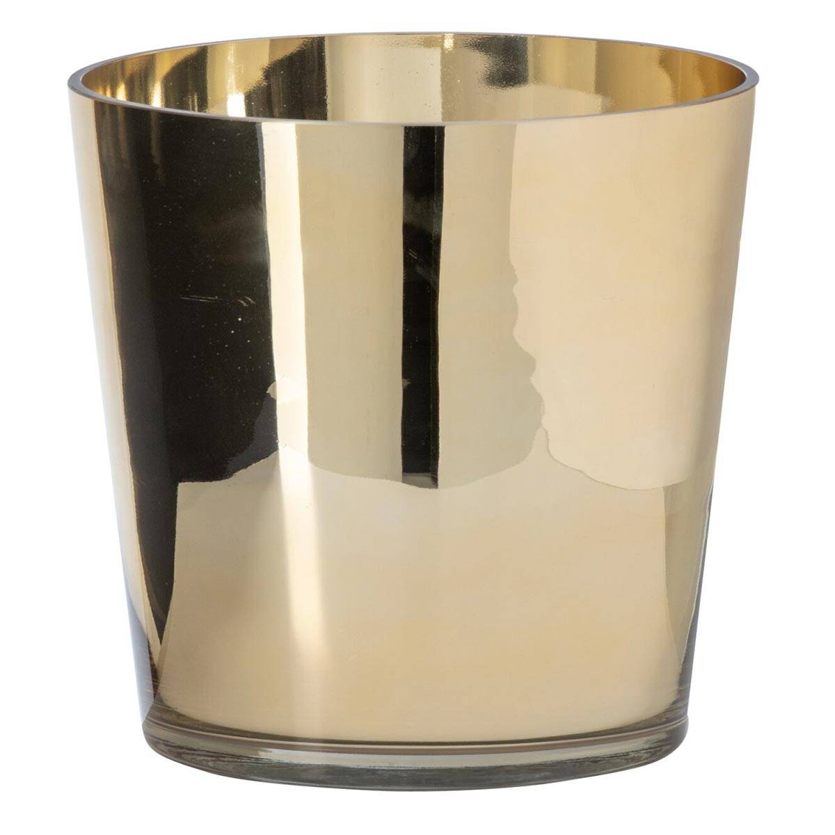 J-Line - Photophore Design en Verre "Ember" 22cm Doré - Image 1